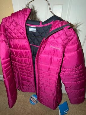 Columbia Pink Quilted Puffer Jacket with Hood